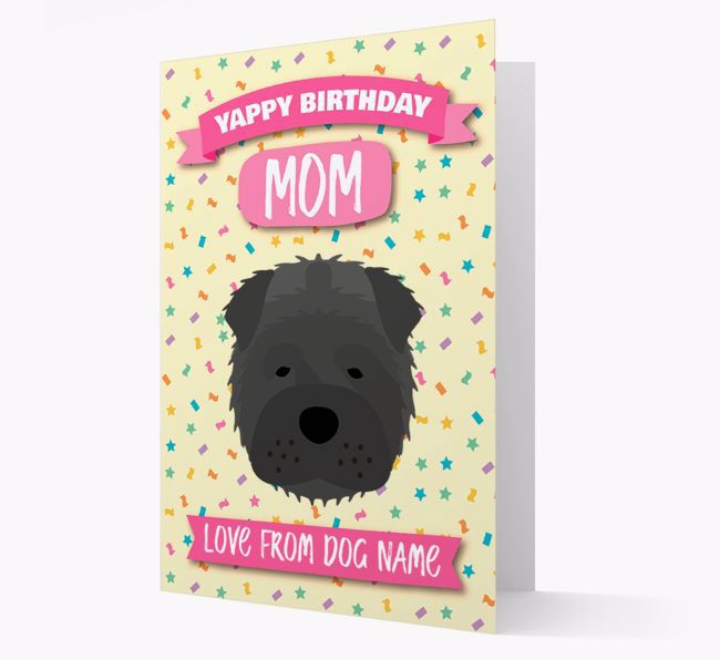 Personalized Card 'Yappy Birthday Mom' with {breedCommonName} Icon